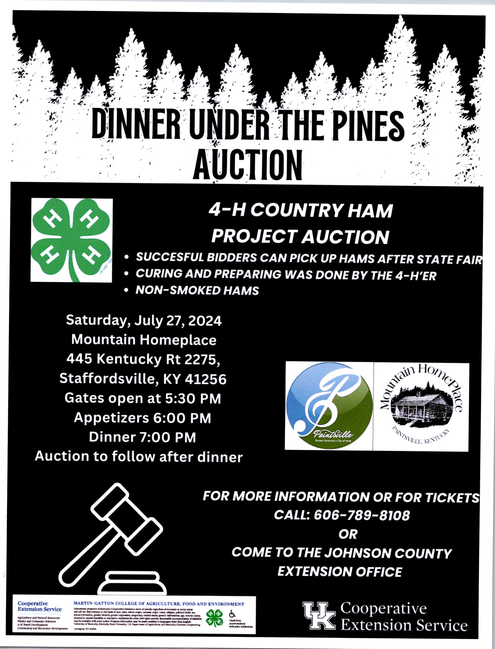 DINNER UNDER THE PINES AUCTION