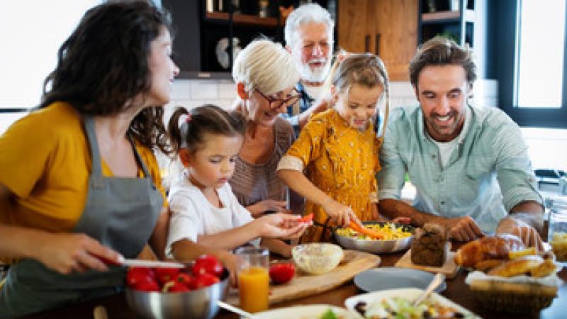 Family Cooking and Eating Together