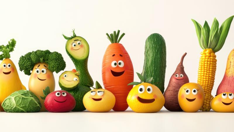 Picture of Cartoon Vegetables