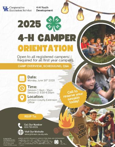 4-H CAMPER ORIENTATION FLYER