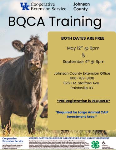 BQCA Training Flyer
