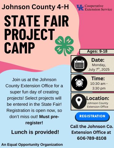 STATE FAIR PROJECT CAMP FLYER